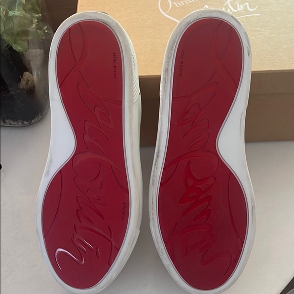 Christian Louboutin White and Red Athletic Shoes - Picture 7 of 9